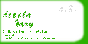 attila hary business card